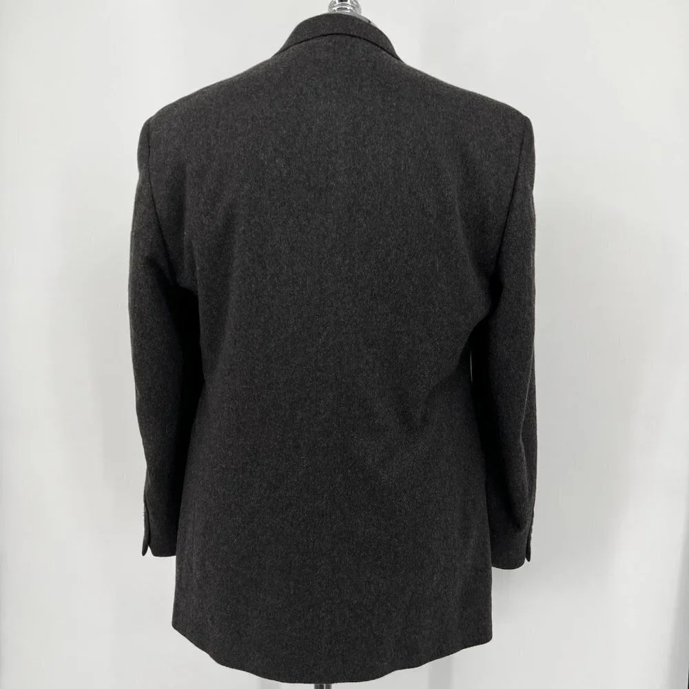 Bill Blass 100%‎ Cashmere Single Breasted Unvented Blazer Jacket Size 41 Regular